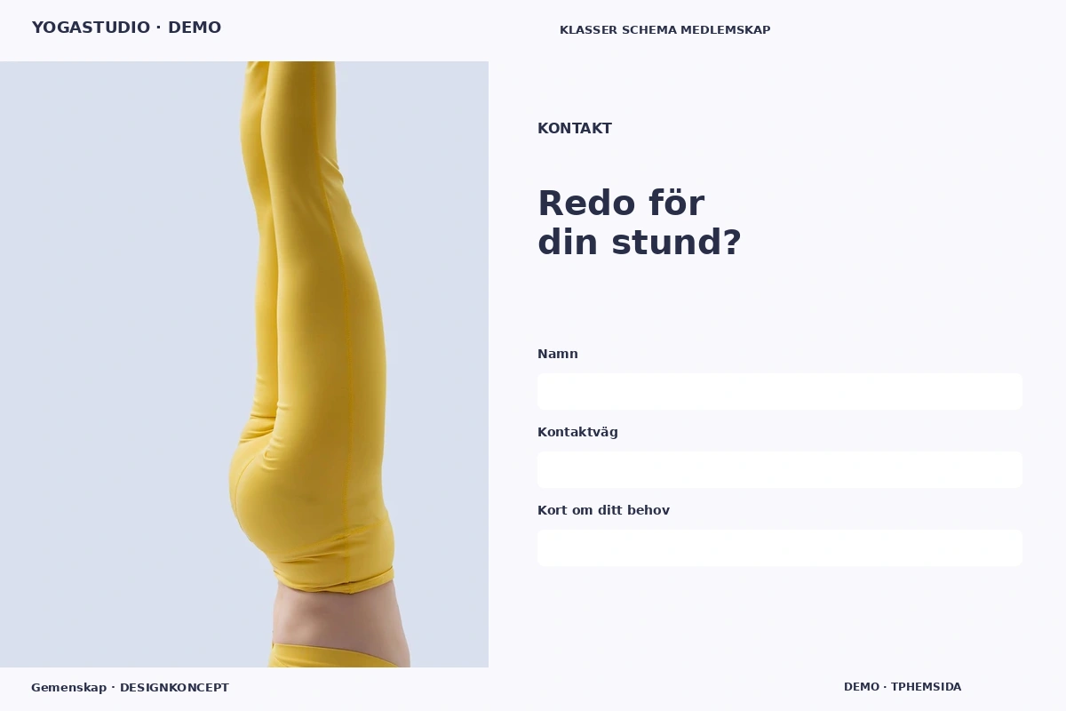 Gemenskap – Kontakt för yogastudio