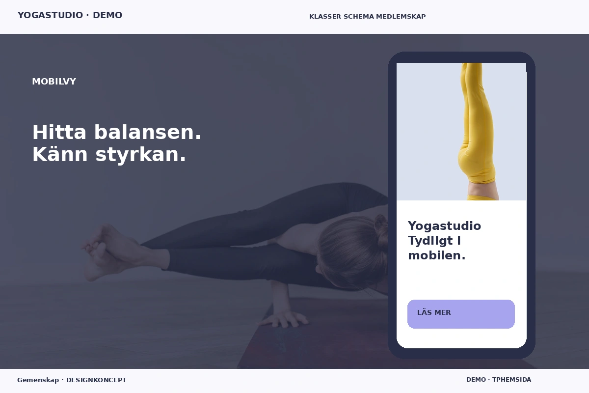Gemenskap – Mobilvy för yogastudio