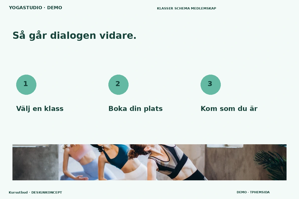 Kursutbud – Så fungerar dialogen för yogastudio