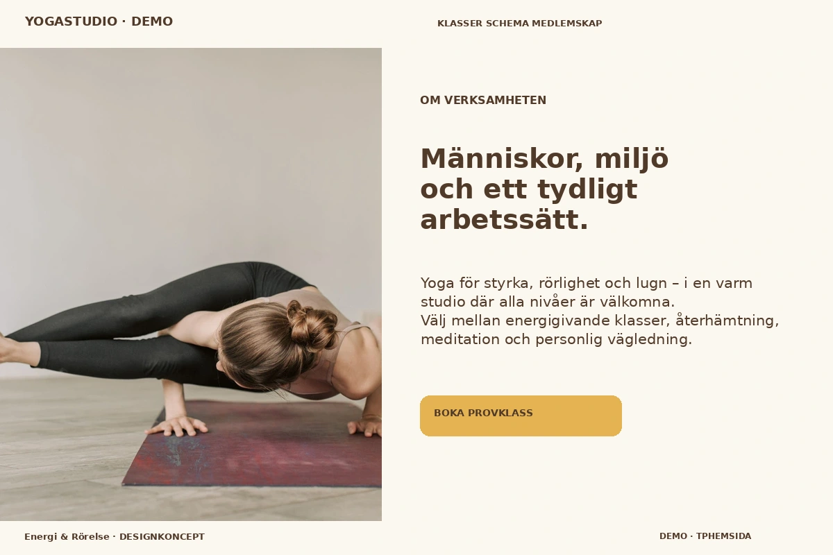 Energi & Rörelse – Om verksamheten för yogastudio