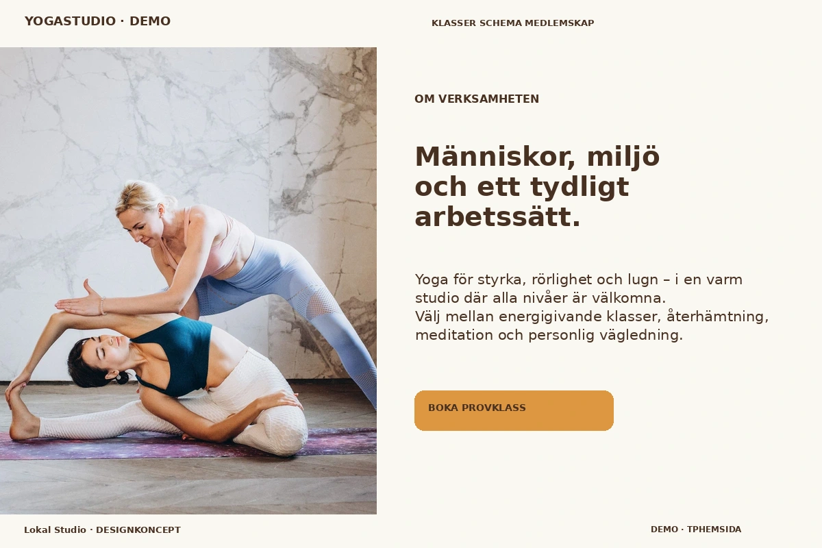 Lokal Studio – Om verksamheten för yogastudio