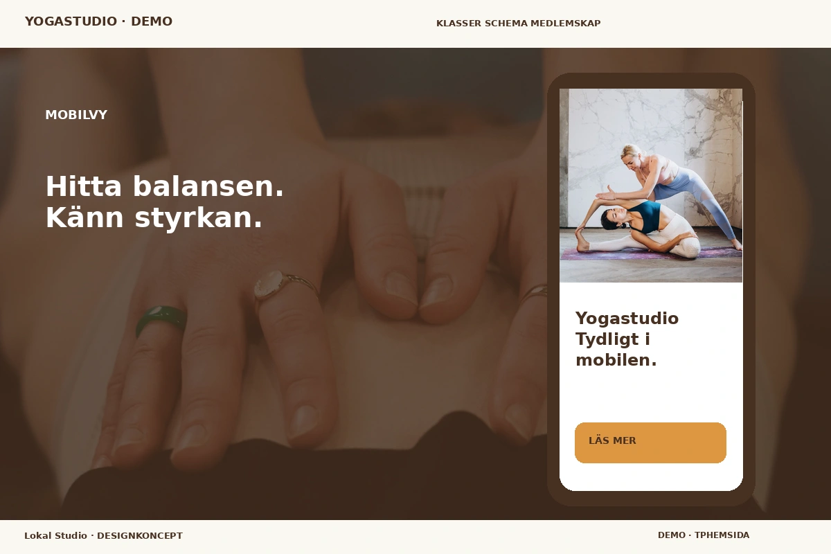 Lokal Studio – Mobilvy för yogastudio