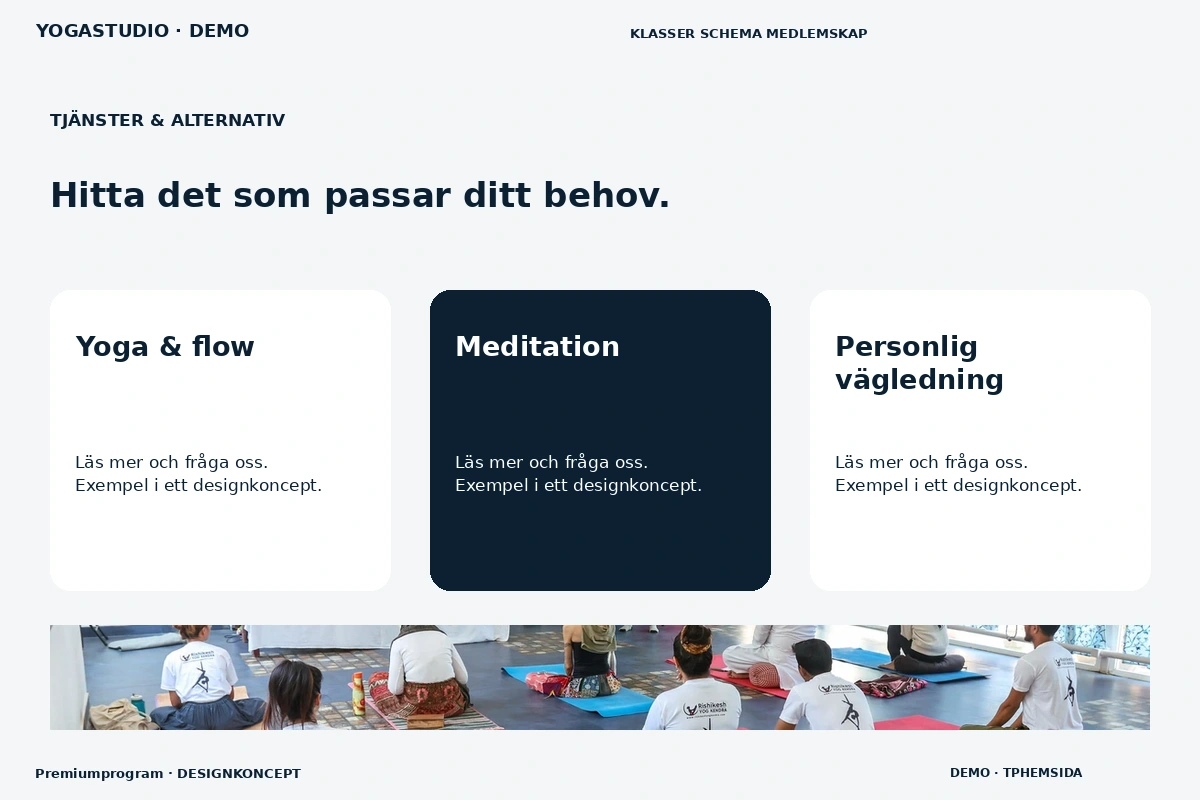 Premiumprogram – Tjänster & alternativ för yogastudio