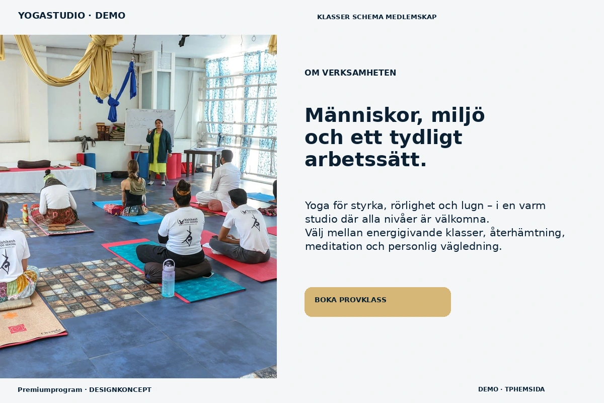 Premiumprogram – Om verksamheten för yogastudio