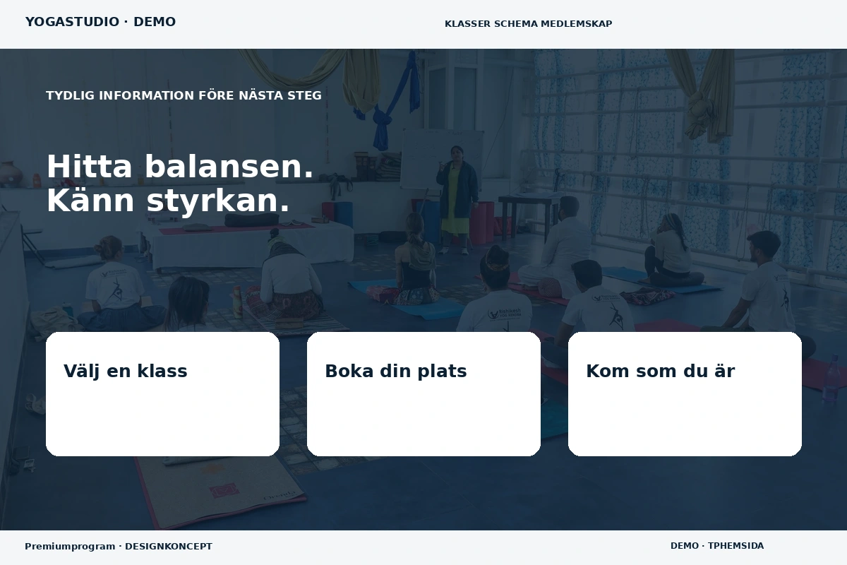 Premiumprogram – Inför ditt val för yogastudio
