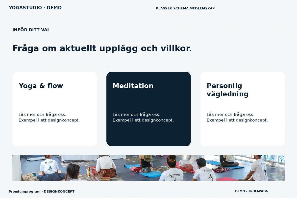 Premiumprogram – Alternativ & villkor för yogastudio