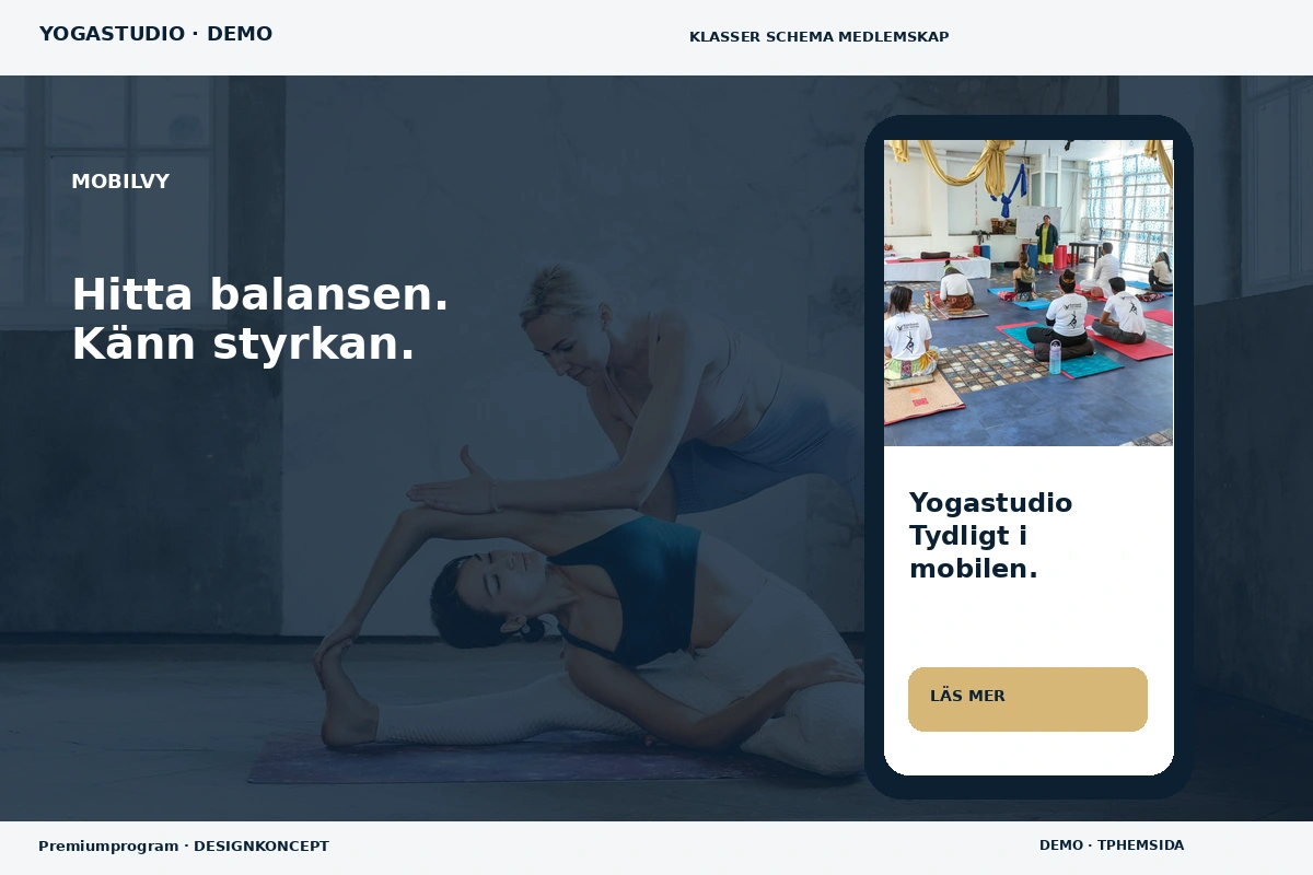 Premiumprogram – Mobilvy för yogastudio