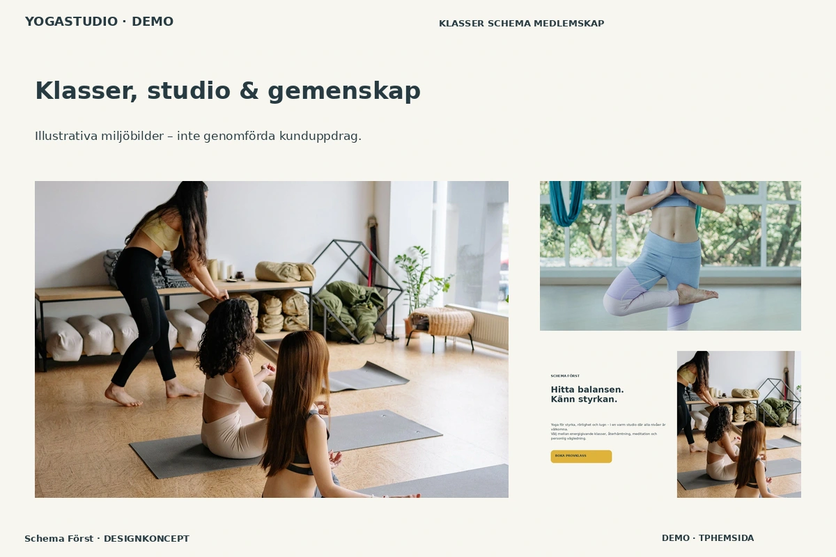 Schema Först – Klasser, studio & gemenskap för yogastudio