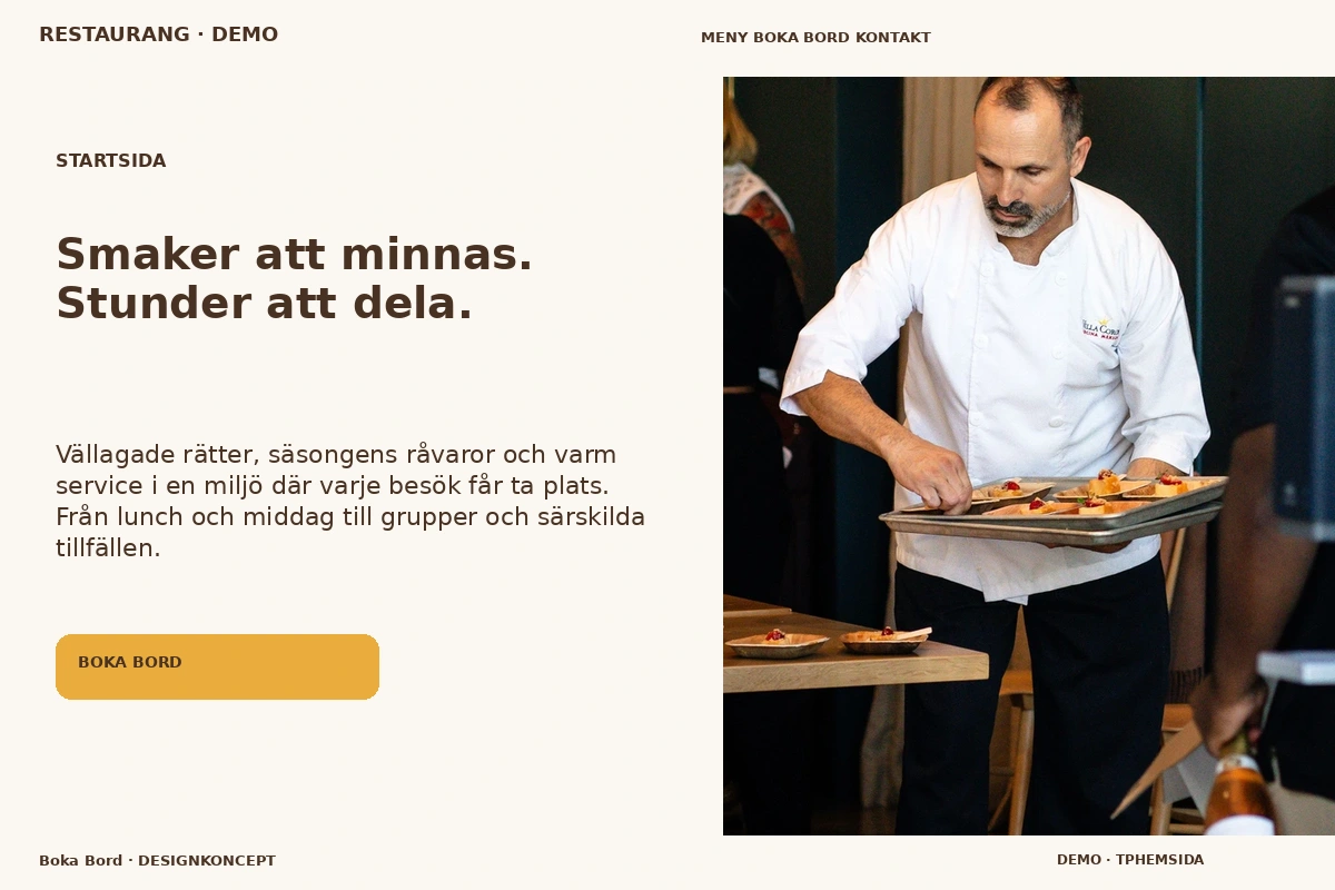 Boka Bord – Startsida för restaurang