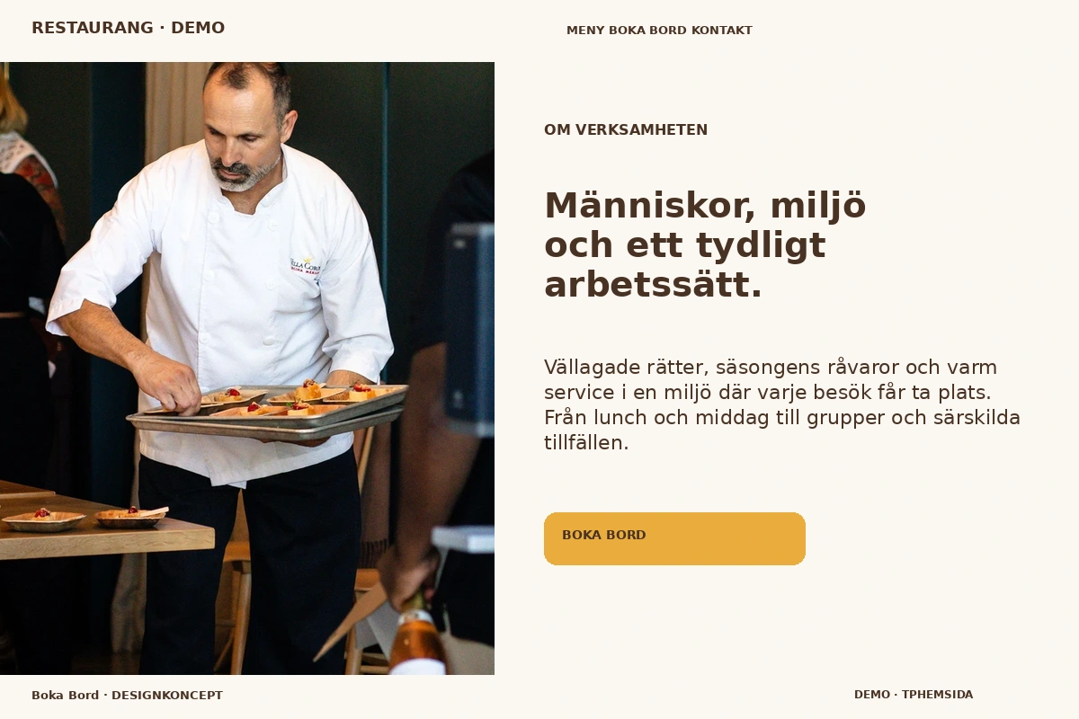 Boka Bord – Om verksamheten för restaurang