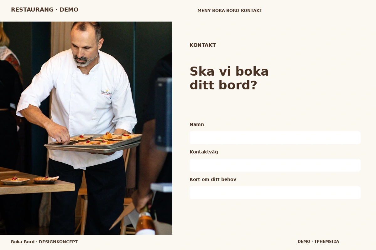 Boka Bord – Kontakt för restaurang