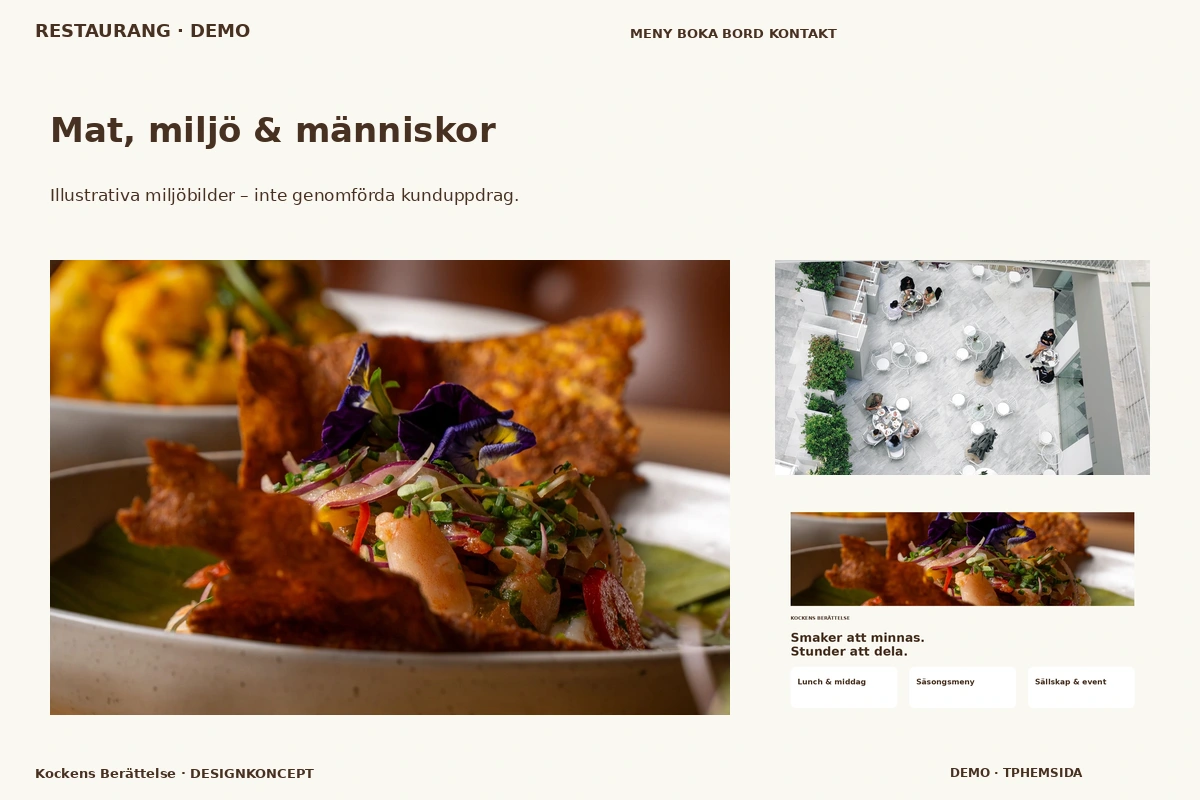 Kockens Berättelse – Mat, miljö & människor för restaurang