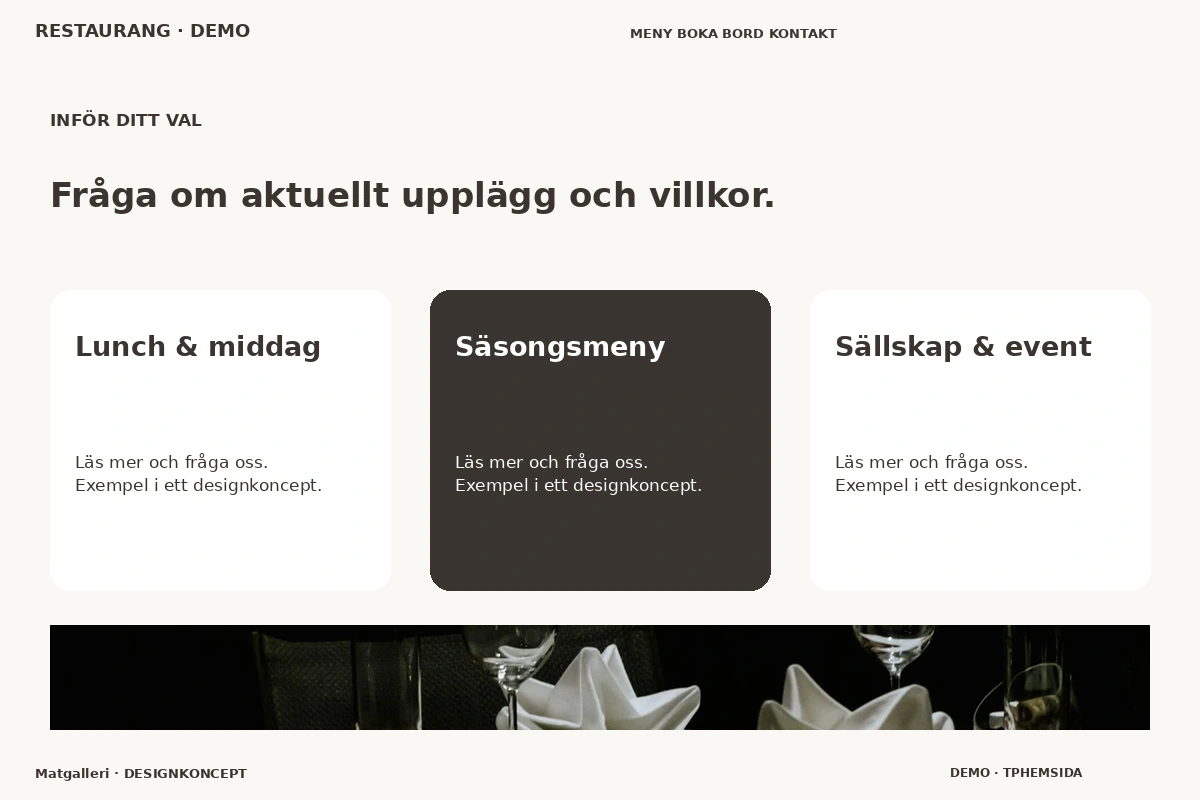 Matgalleri – Alternativ & villkor för restaurang