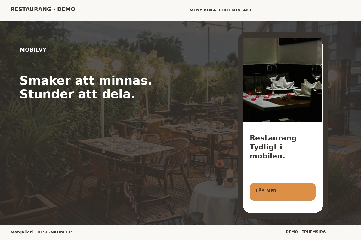 Matgalleri – Mobilvy för restaurang