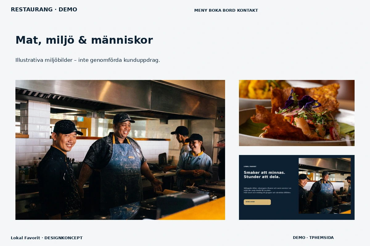 Lokal Favorit – Mat, miljö & människor för restaurang