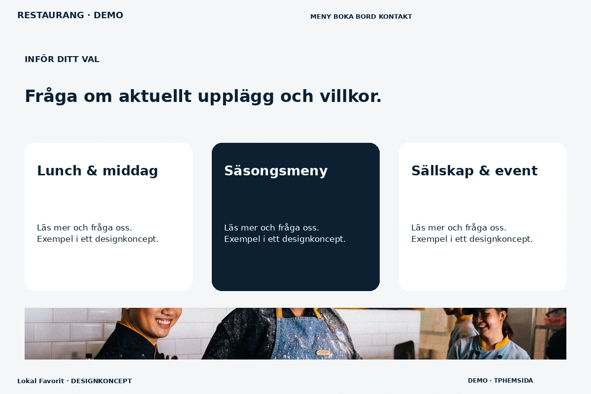 Lokal Favorit – Alternativ & villkor för restaurang