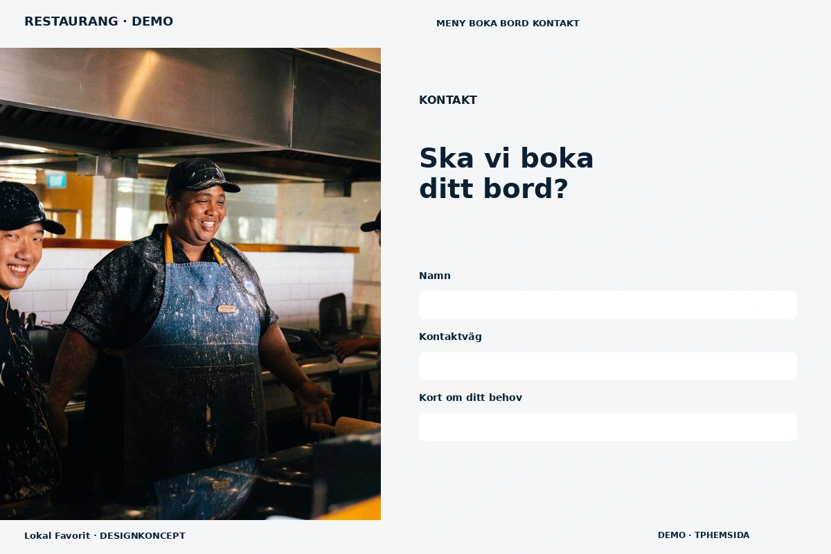 Lokal Favorit – Kontakt för restaurang
