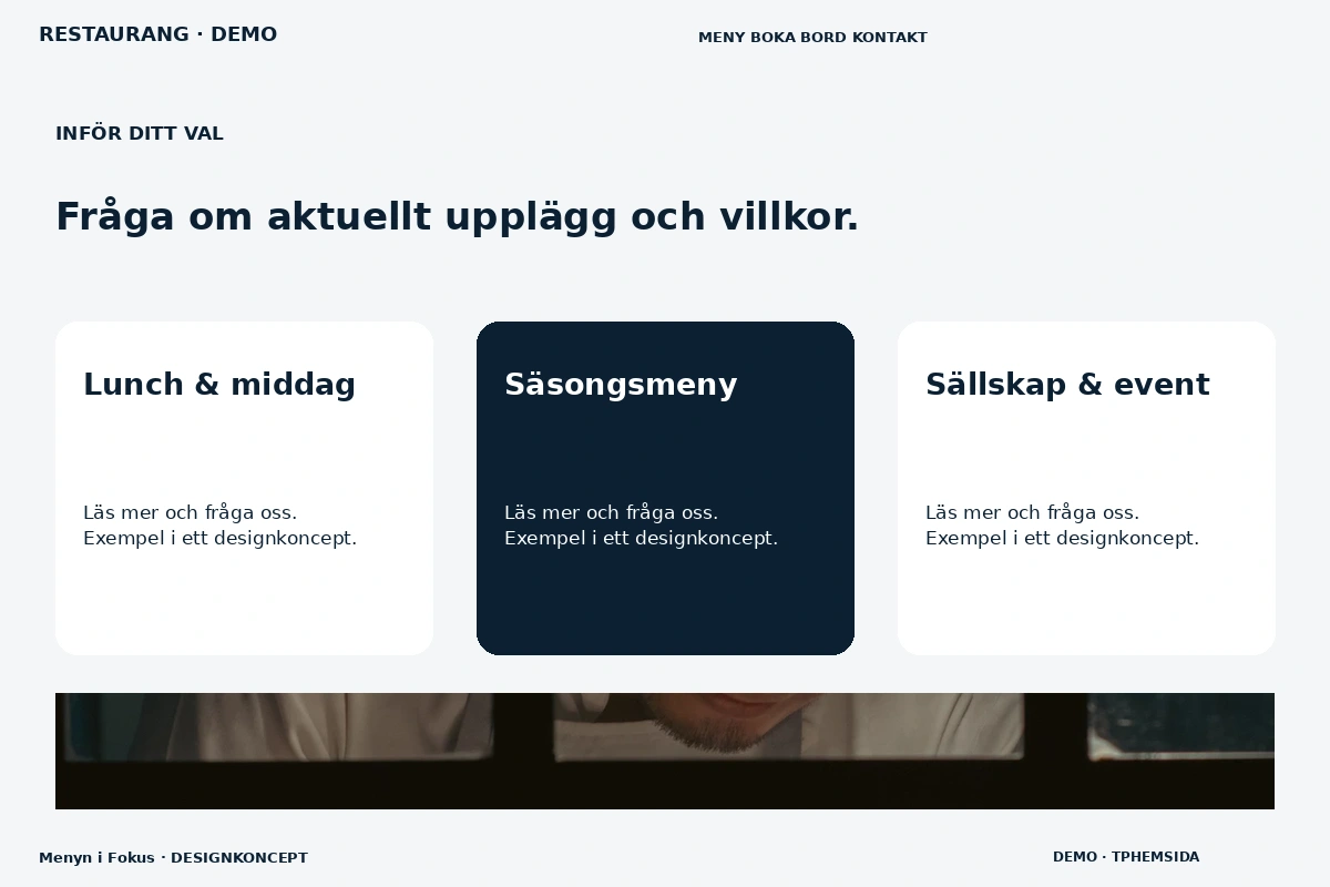 Menyn i Fokus – Alternativ & villkor för restaurang