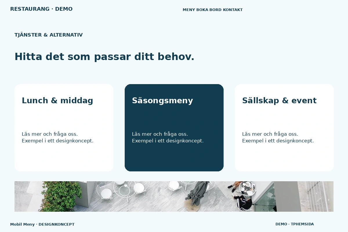 Mobil Meny – Tjänster & alternativ för restaurang