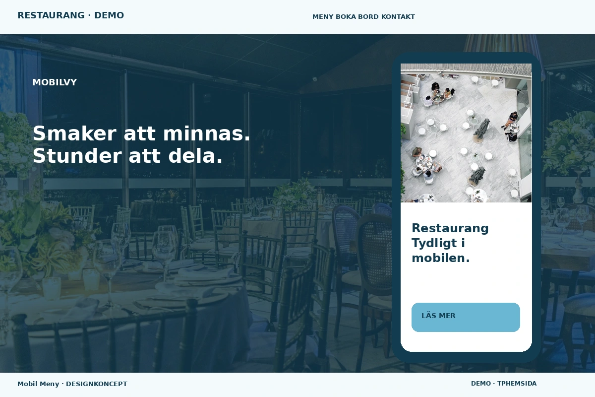 Mobil Meny – Mobilvy för restaurang