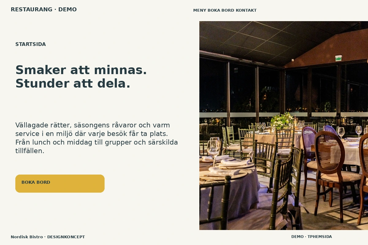 Nordisk Bistro – Startsida för restaurang