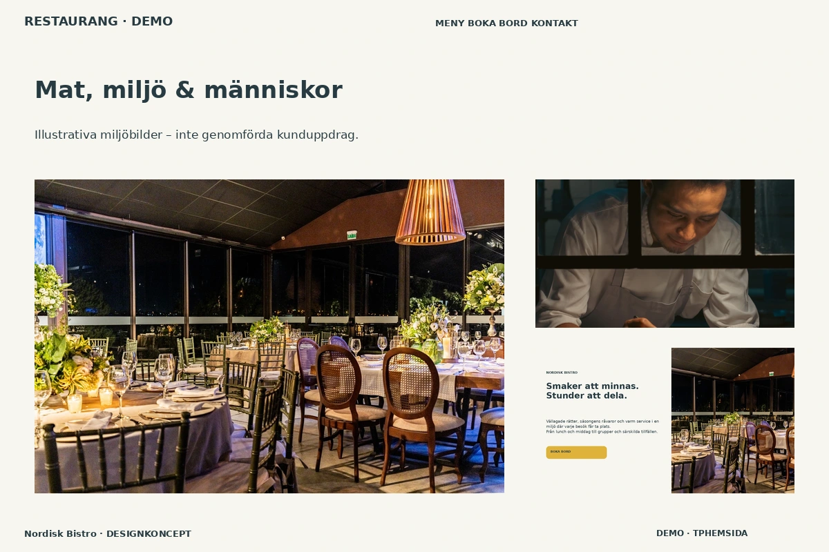 Nordisk Bistro – Mat, miljö & människor för restaurang