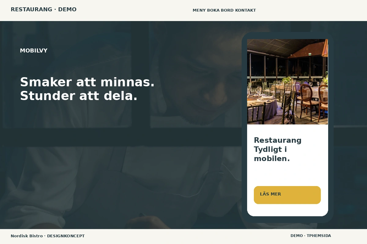 Nordisk Bistro – Mobilvy för restaurang