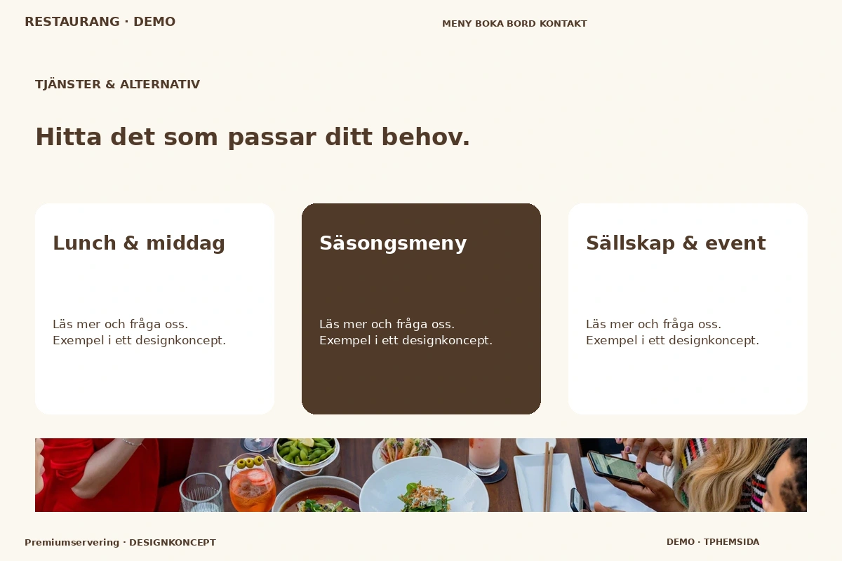 Premiumservering – Tjänster & alternativ för restaurang