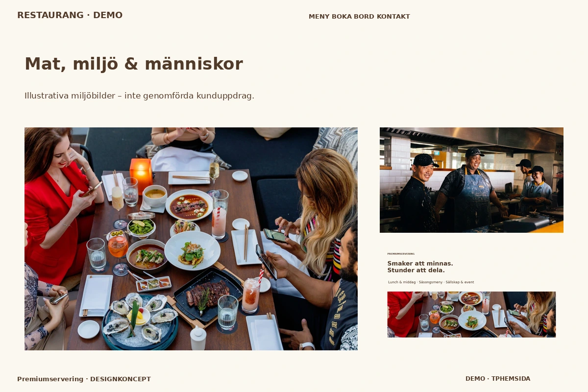 Premiumservering – Mat, miljö & människor för restaurang