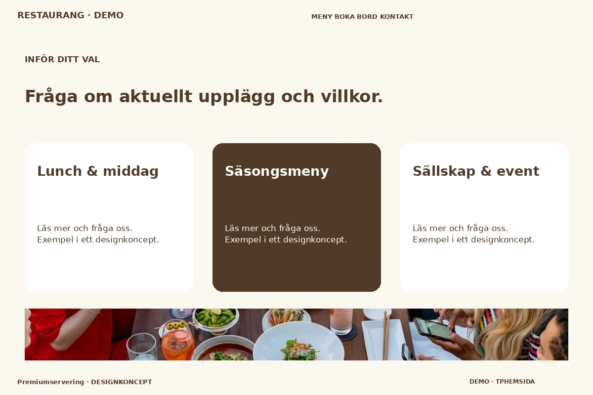 Premiumservering – Alternativ & villkor för restaurang