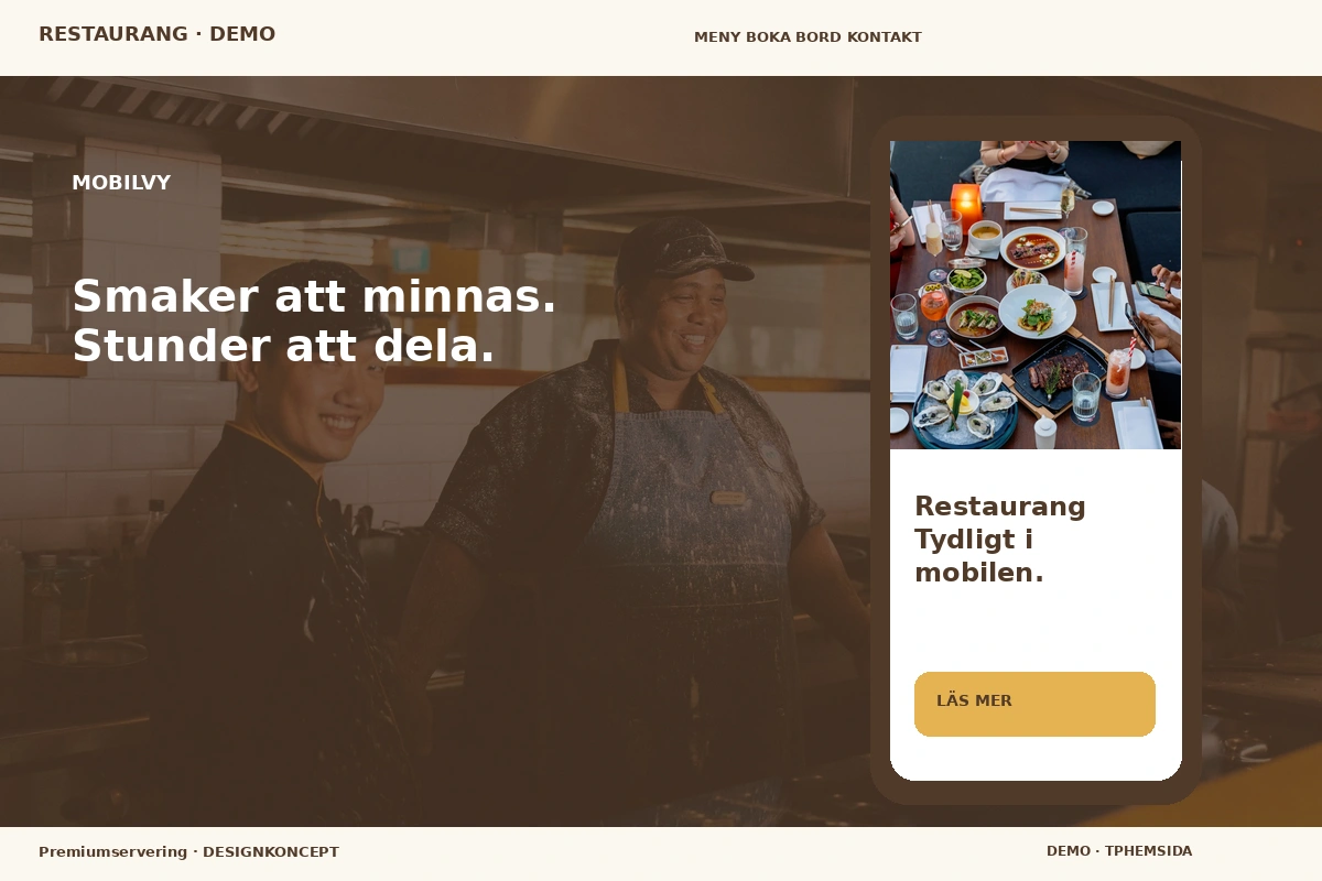 Premiumservering – Mobilvy för restaurang