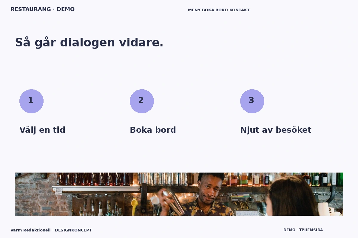 Varm Redaktionell – Så fungerar dialogen för restaurang