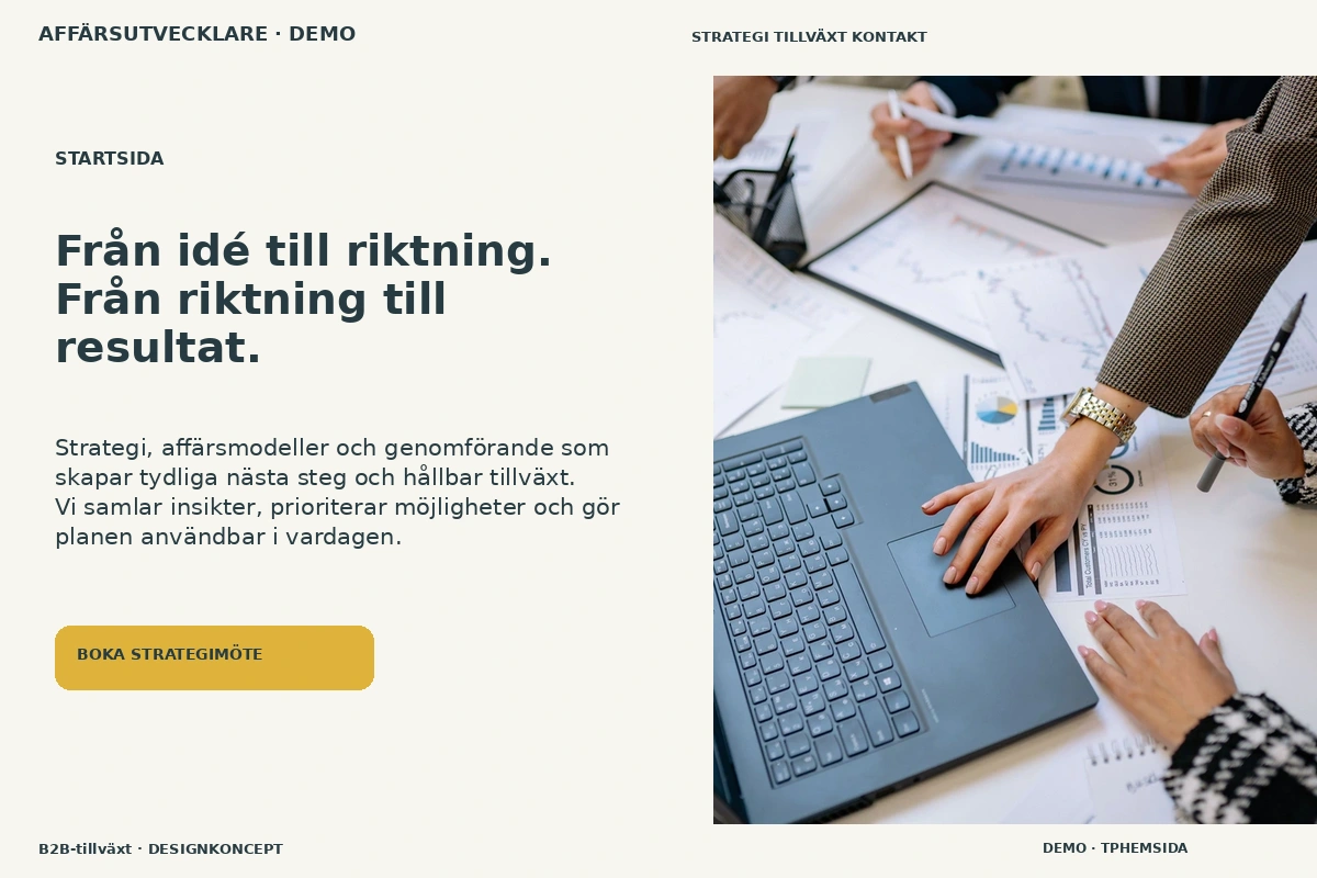 B2B-tillväxt – Startsida för affärsutvecklare