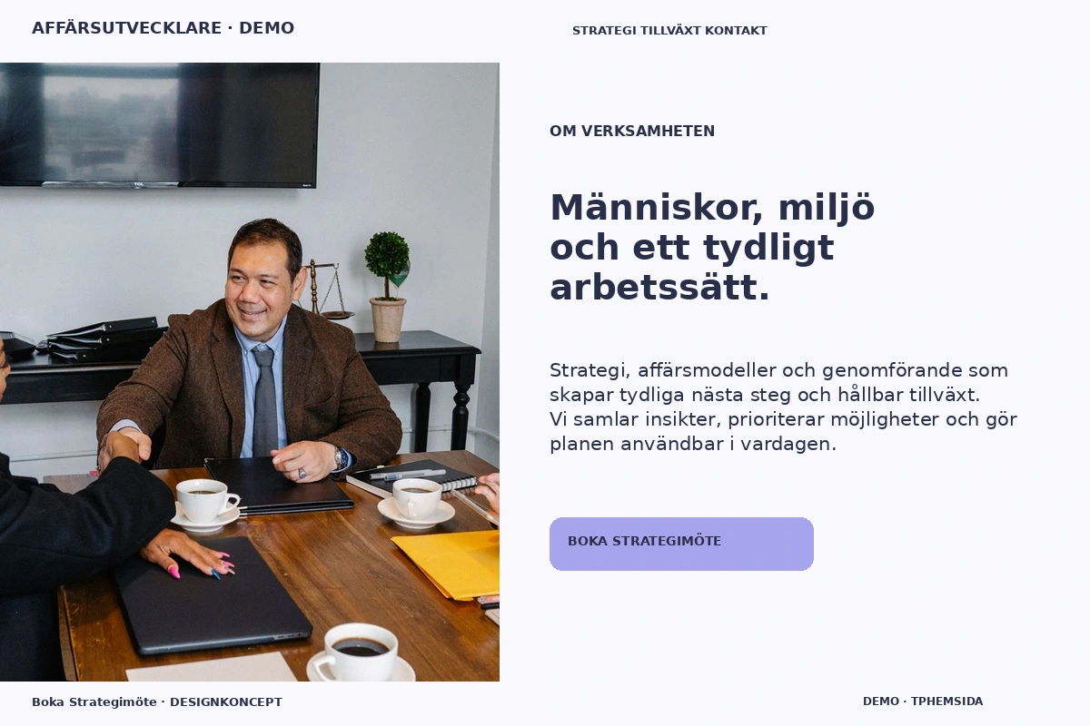 Boka Strategimöte – Om verksamheten för affärsutvecklare