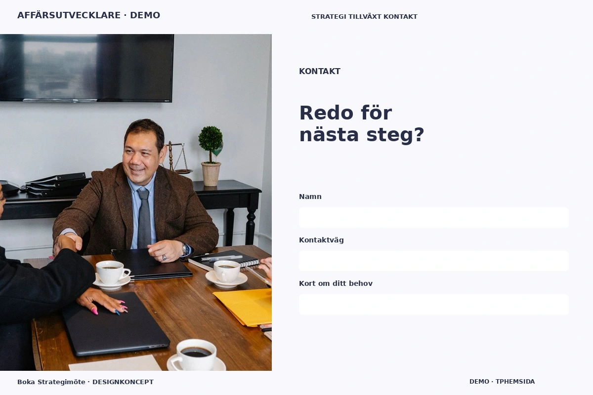 Boka Strategimöte – Kontakt för affärsutvecklare