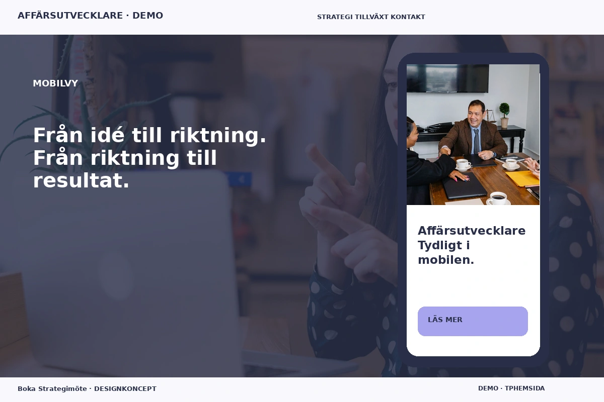 Boka Strategimöte – Mobilvy för affärsutvecklare