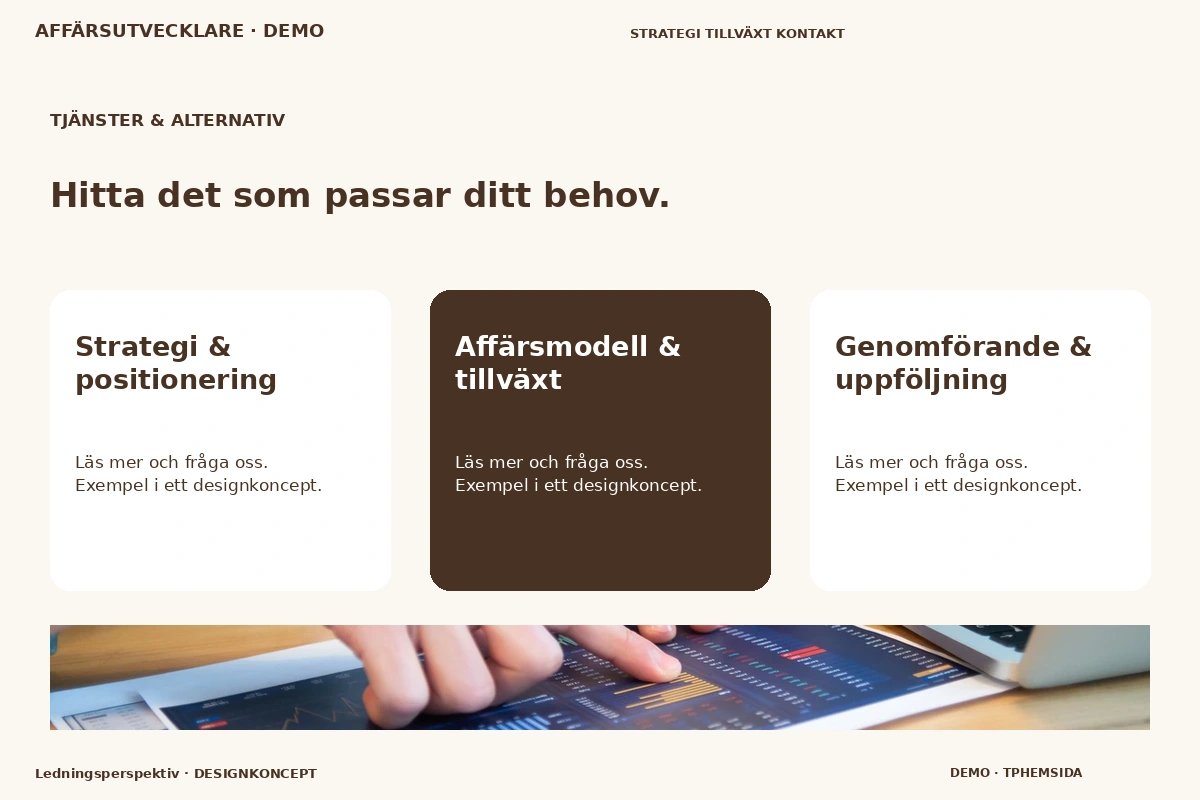 Ledningsperspektiv – Tjänster & alternativ för affärsutvecklare