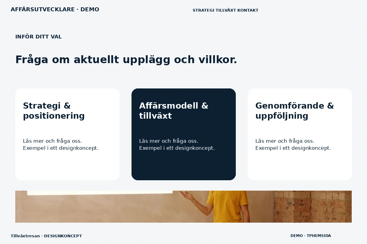 Tillväxtresan – Alternativ & villkor för affärsutvecklare