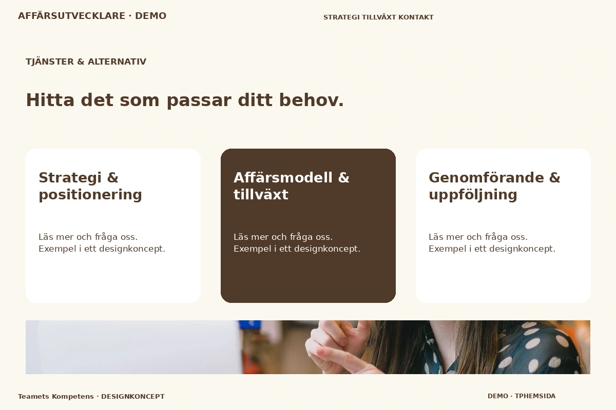 Teamets Kompetens – Tjänster & alternativ för affärsutvecklare