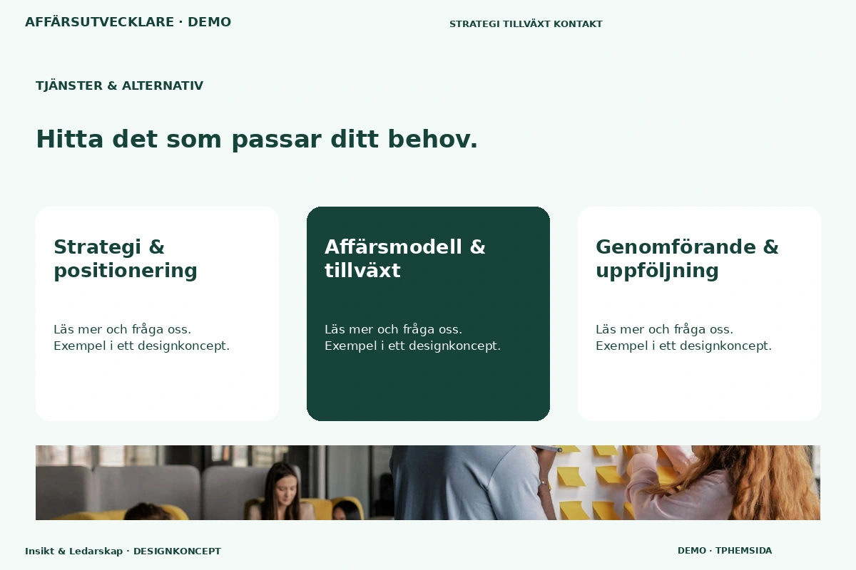 Insikt & Ledarskap – Tjänster & alternativ för affärsutvecklare