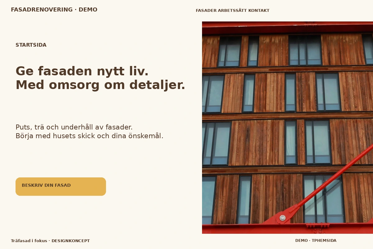 Träfasad i fokus – Startsida för fasadrenovering