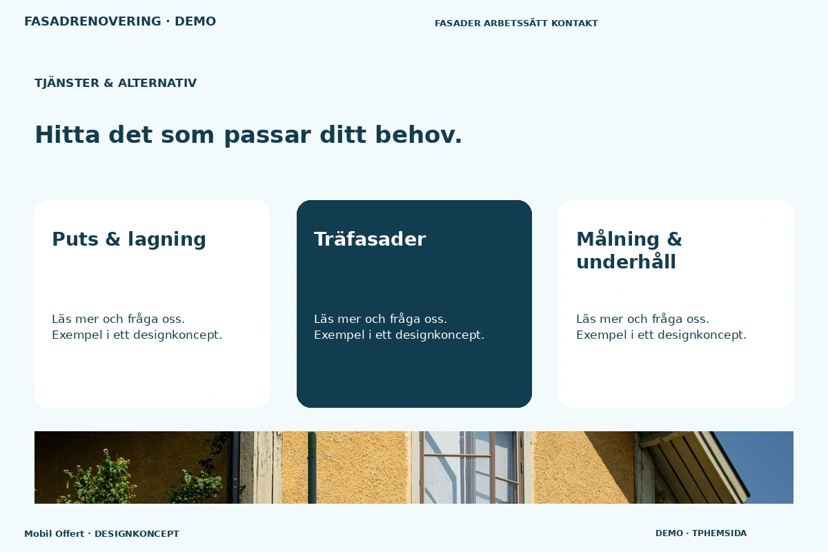 Mobil Offert – Tjänster & alternativ för fasadrenovering