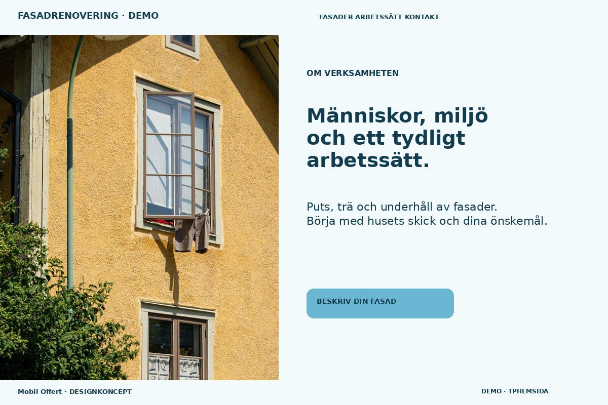Mobil Offert – Om verksamheten för fasadrenovering