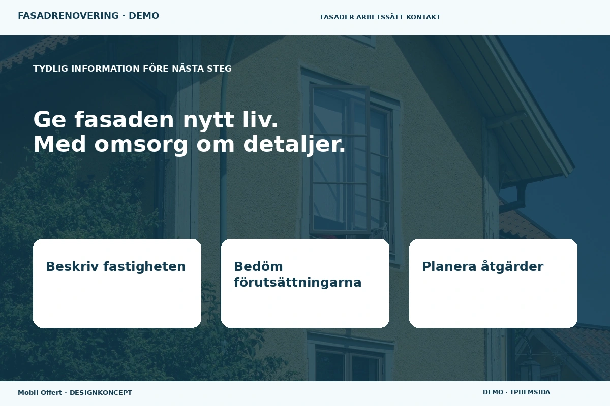 Mobil Offert – Inför ditt val för fasadrenovering