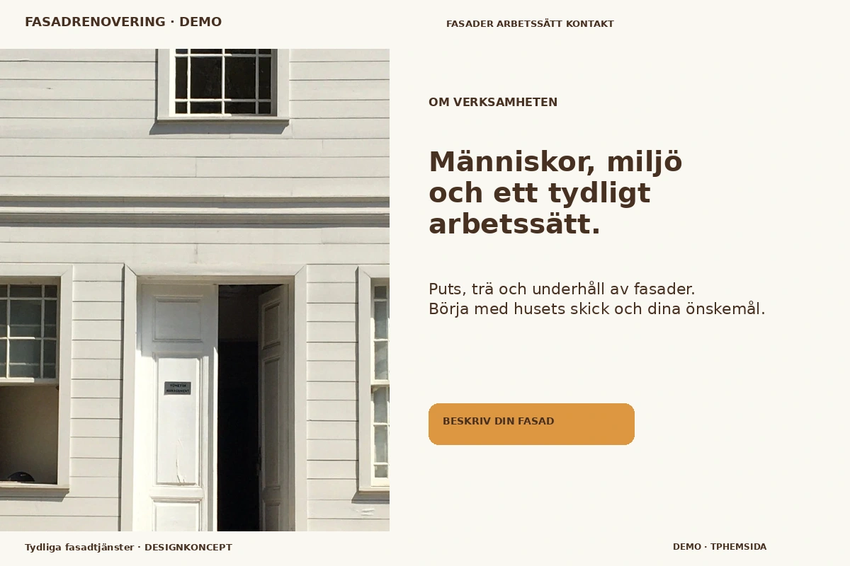 Tydliga fasadtjänster – Om verksamheten för fasadrenovering