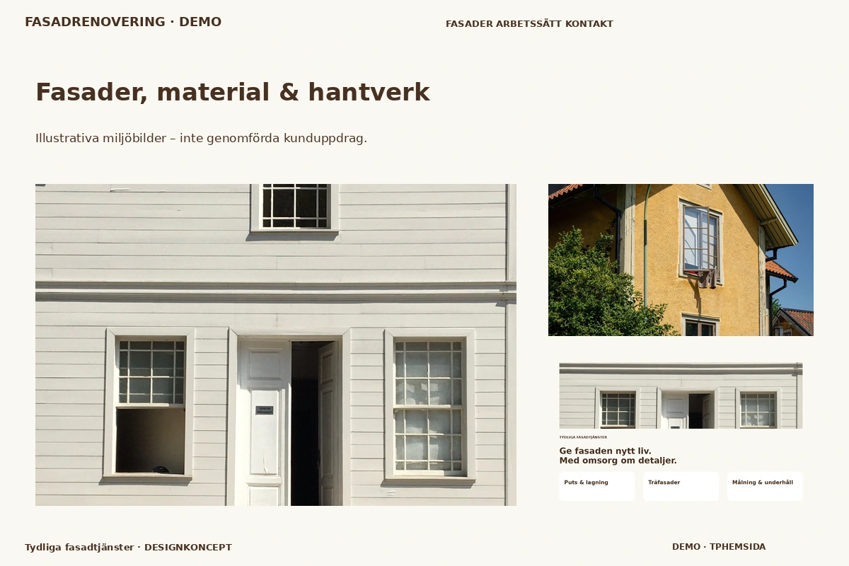 Tydliga fasadtjänster – Fasader, material & hantverk för fasadrenovering