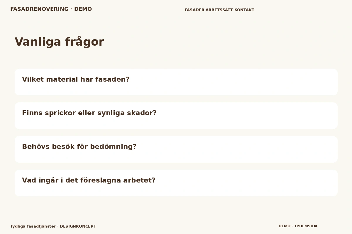 Tydliga fasadtjänster – Vanliga frågor för fasadrenovering