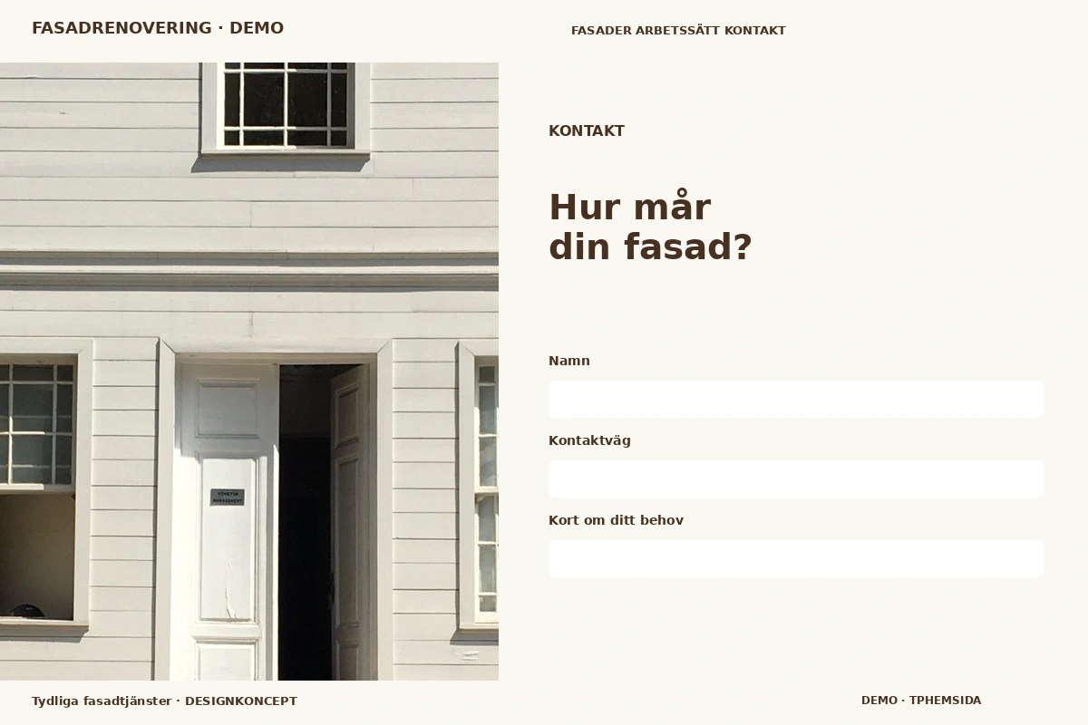 Tydliga fasadtjänster – Kontakt för fasadrenovering