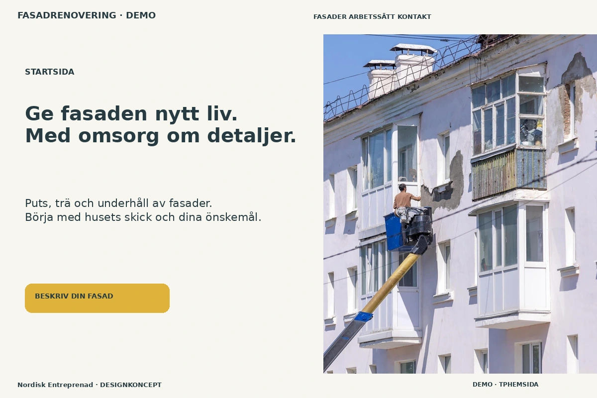 Nordisk Entreprenad – Startsida för fasadrenovering
