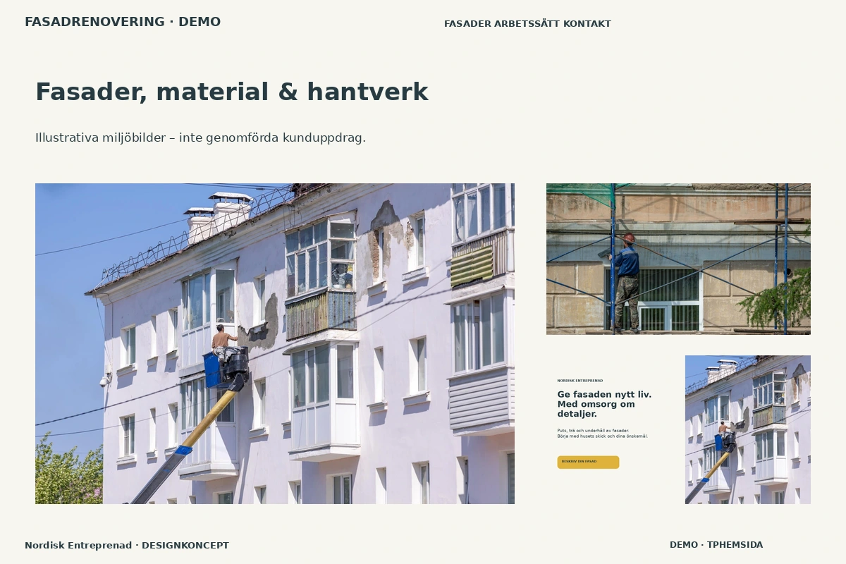 Nordisk Entreprenad – Fasader, material & hantverk för fasadrenovering
